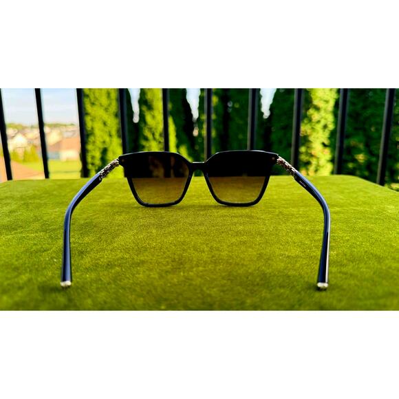 ? NWT Escada Shiny Black Square Sunglasses SESD96 • New In Case With Cloth main image 6